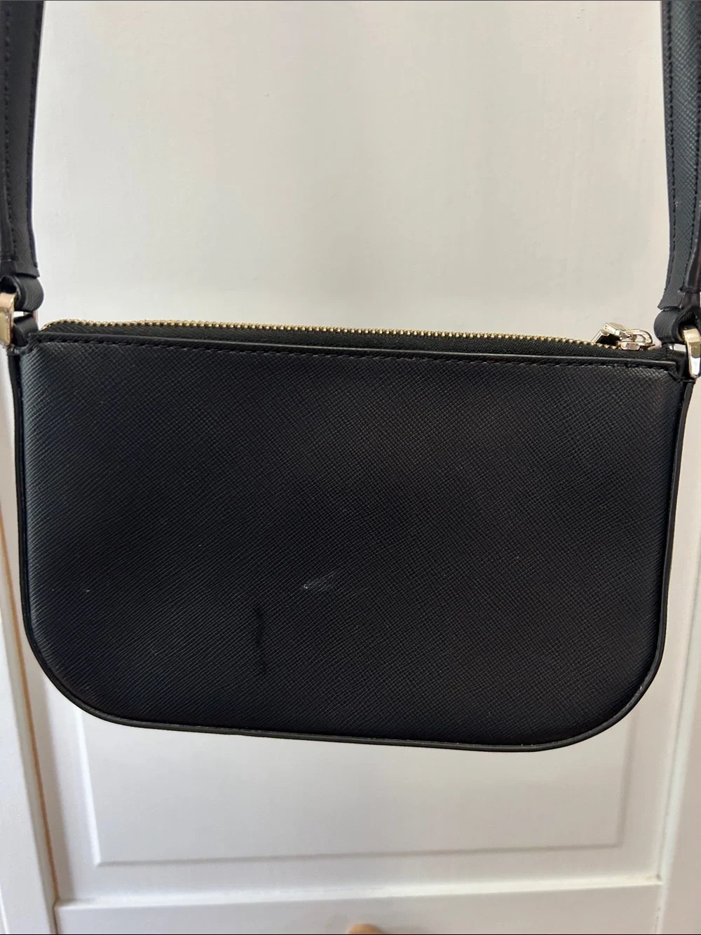 kate spade Black Saffiano Crossbody with Gold Logo